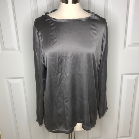 PAUW Amsterdam Grey Silk Blouse 4 - Picture 1 of 8